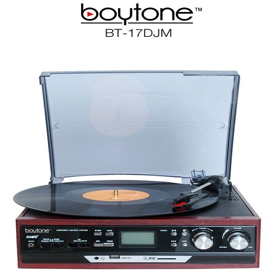 Boytone BT-17DJM-C 3-speed Stereo Turntable, 2 Built in Speakers Digital LCD Display