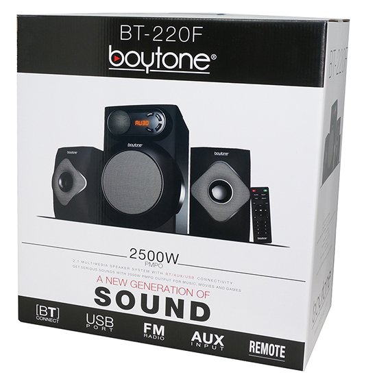 Boytone BT-220F, Wireless Bluetooth 2.1 Multimedia 40 Watt, Powerful Bass System wit