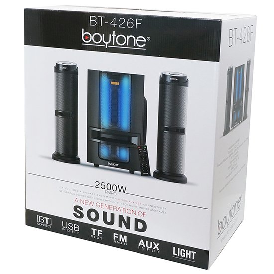 Boytone BT-426F, 2.1 Bluetooth Powerful Home Theater Speaker System, with FM Radio,