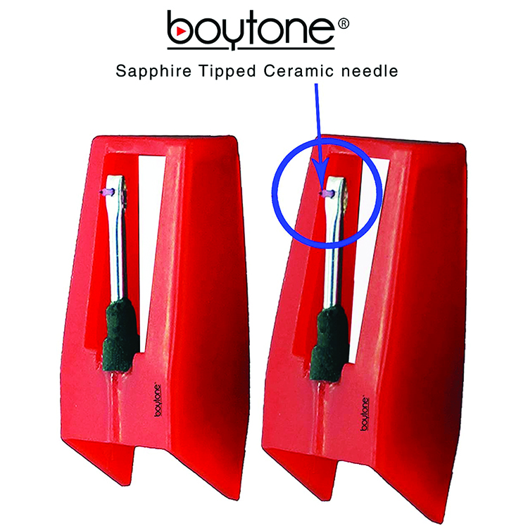Boytone Pack of 2, Sapphire Tipped Ceramic Replacement Needle