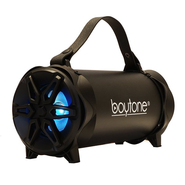 Boytone BT-42BK Portable Bluetooth Indoor/Outdoor 2.1 Hi-Fi Cylinder Loud Speaker with Built-in 4\" + 3